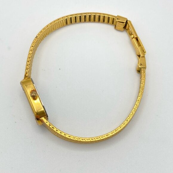 LADY ELGIN QUARTZ GOLD-TONE DIAMOND WRIST WATCH NEEDS NEW BATTERY - Picture 3 of 8